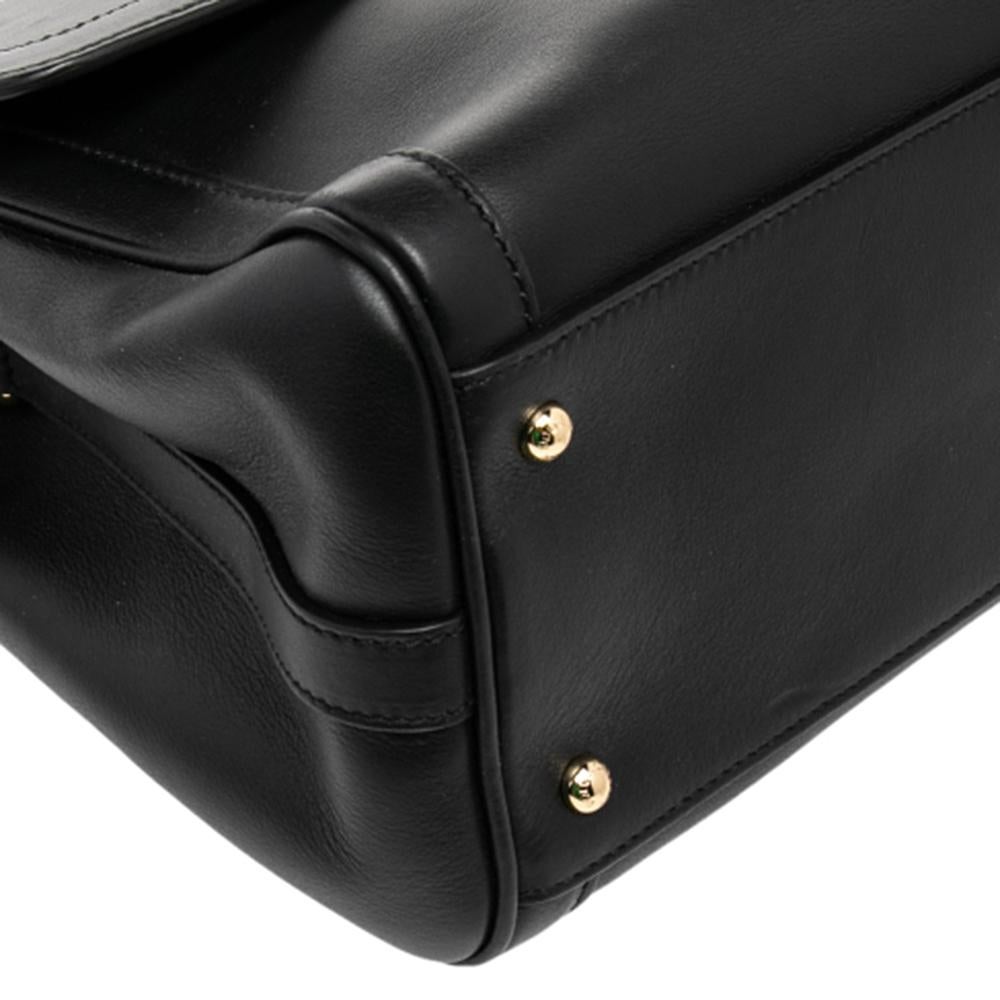 Dolce & Gabbana Black Leather Padlock Top Handle Bag 6