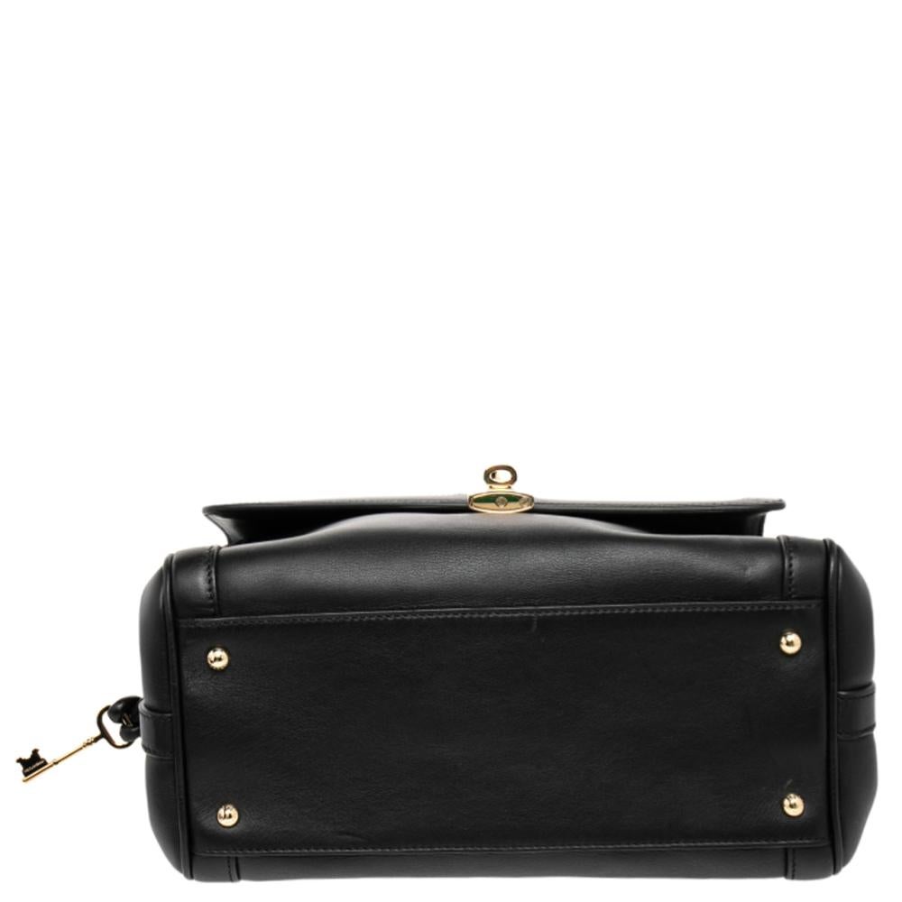 Dolce & Gabbana Black Leather Padlock Top Handle Bag 8