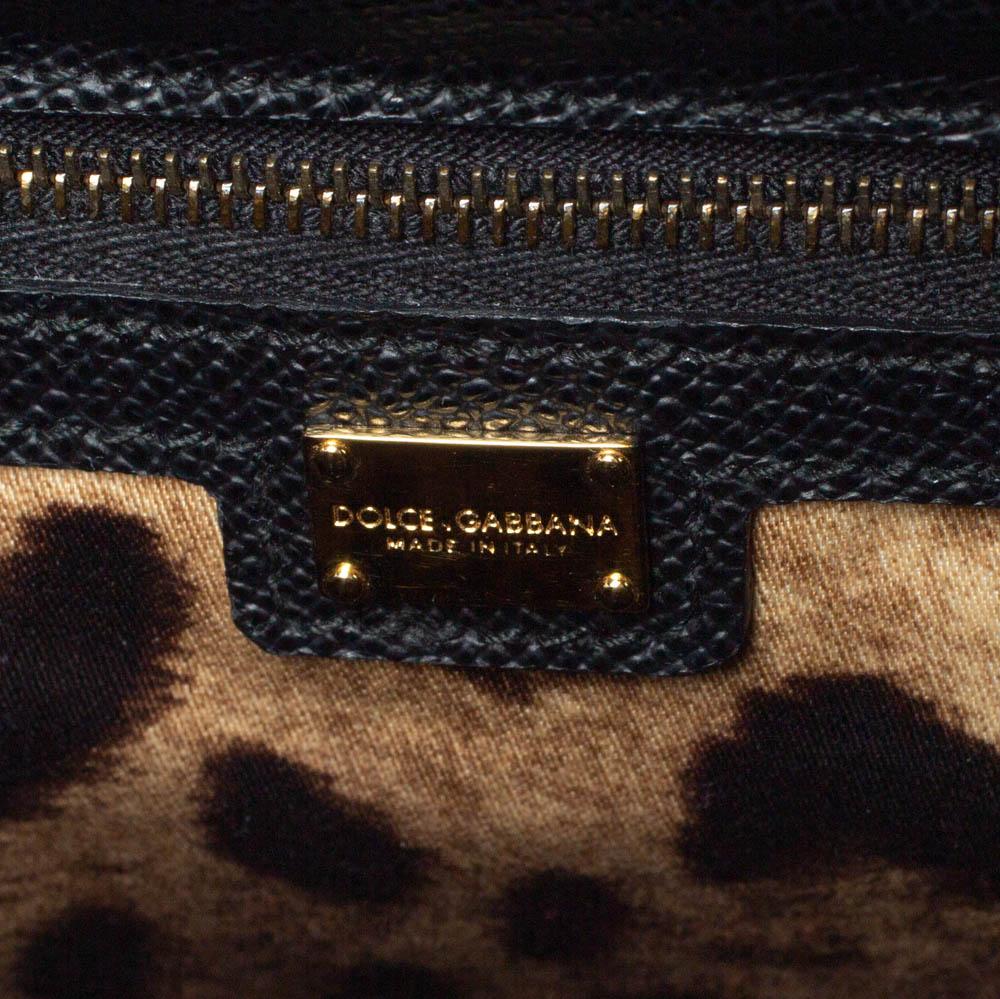 Dolce & Gabbana Black Leather Padlock Top Handle Bag 5