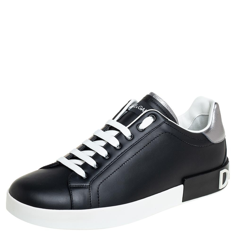 Created to provide comfort and designed to make a statement, this pair of sneakers by Dolce & Gabbana is absolutely a worthy buy. The low-top sneakers have been crafted from leather and designed with laces and branding elements.

Includes: Original
