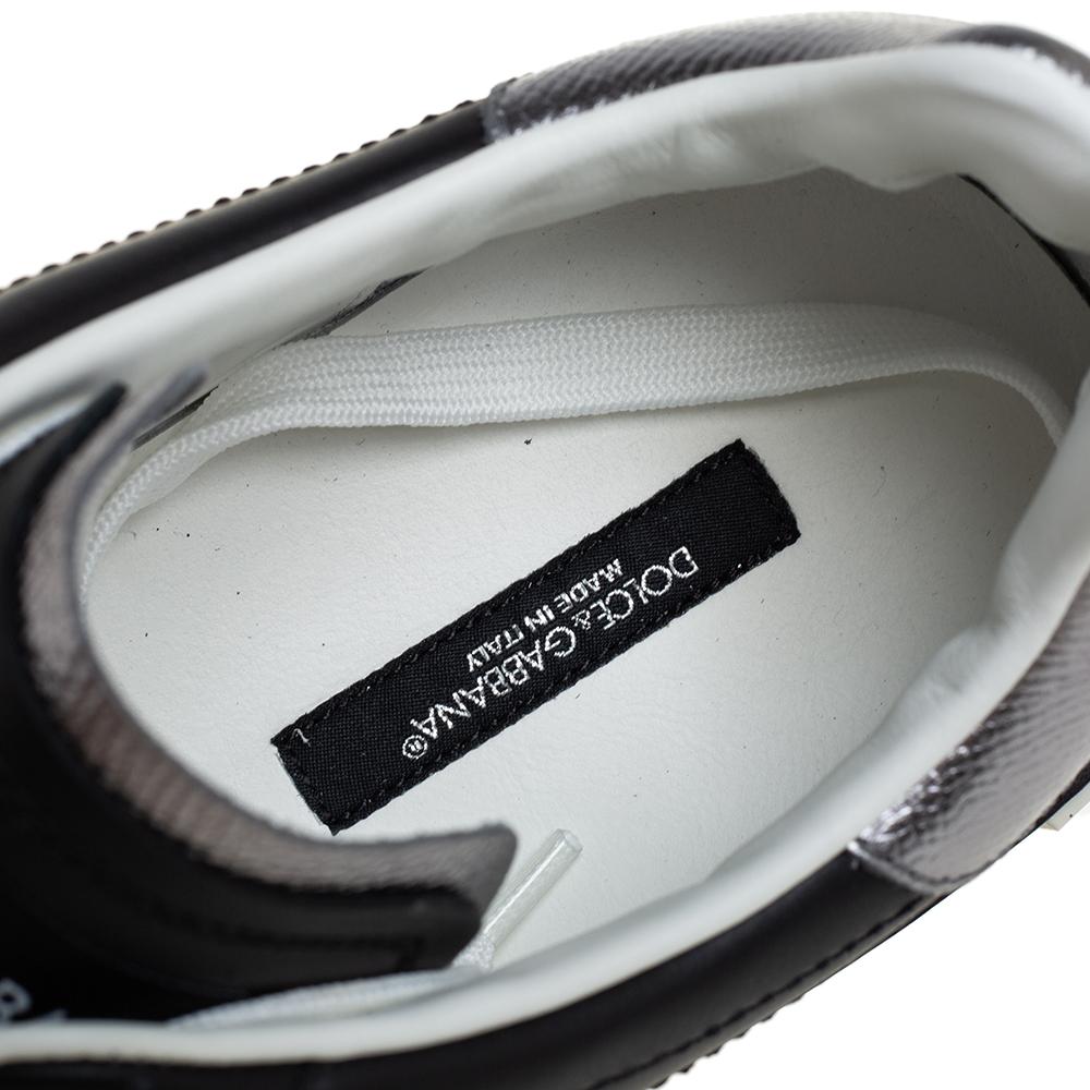 Dolce & Gabbana Black Leather Portofino Low Top Sneakers Size 43 2