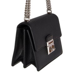 DOLCE & GABBANA black leather ROSALIA Flap Shoulder Bag