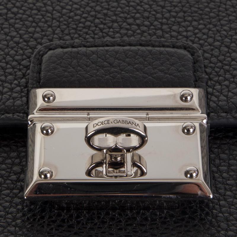 Women's DOLCE & GABBANA black leather ROSALIA Flap Shoulder Bag