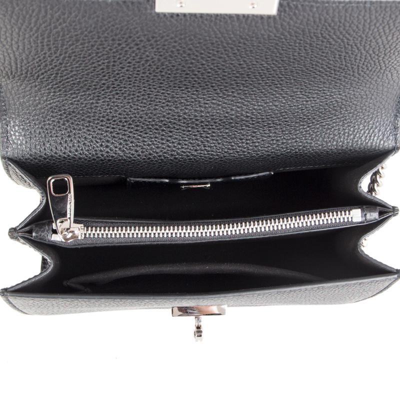 DOLCE & GABBANA black leather ROSALIA Flap Shoulder Bag 1