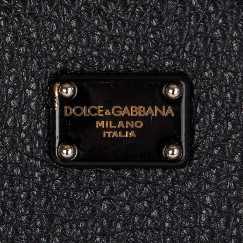 DOLCE & GABBANA black leather ROSALIA Flap Shoulder Bag 3