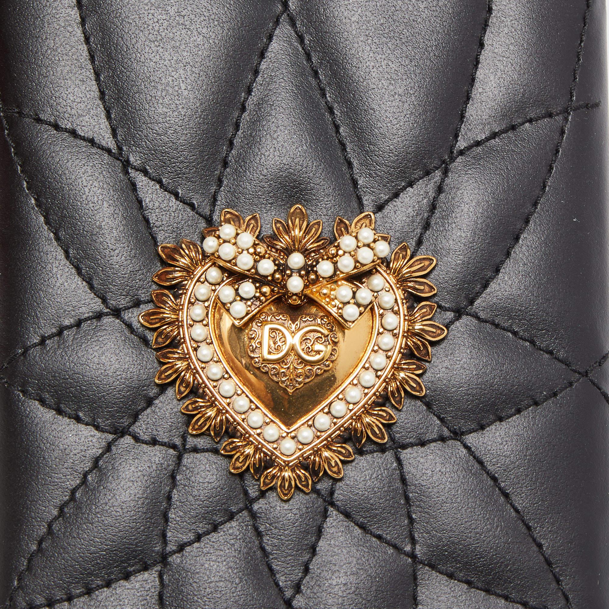 Women's Dolce & Gabbana Black Leather Sacred Heart iPhone XS Case For Sale