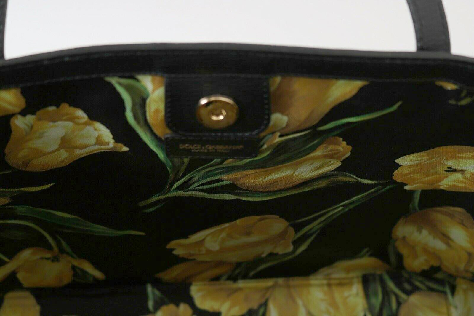 Dolce & Gabbana Black Leather Shopping Tote Bag Handbag Top Handle Bag 1