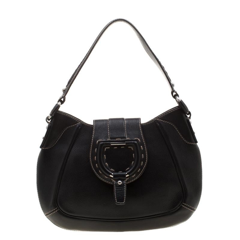 Dolce & Gabbana Black Leather Shoulder Bag For Sale 1