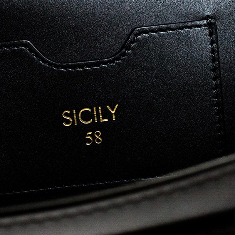 Dolce & Gabbana Black Leather Sicily 58 Top Handle Bag 3
