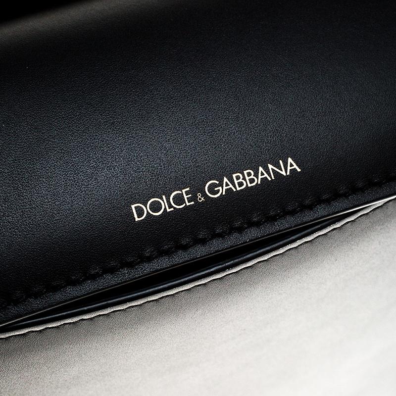 Dolce & Gabbana Black Leather Sicily 58 Top Handle Bag In New Condition In Dubai, Al Qouz 2