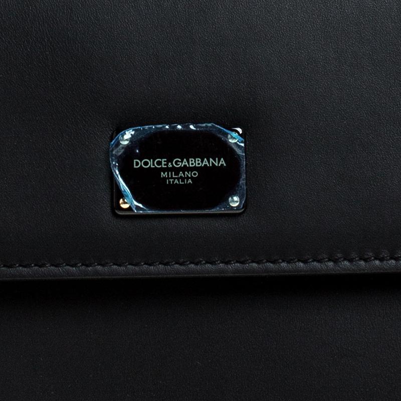 Women's Dolce & Gabbana Black Leather Sicily 58 Top Handle Bag