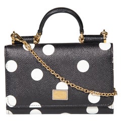 Dolce & Gabbana Black Leather Sicily Von Chain Wallet