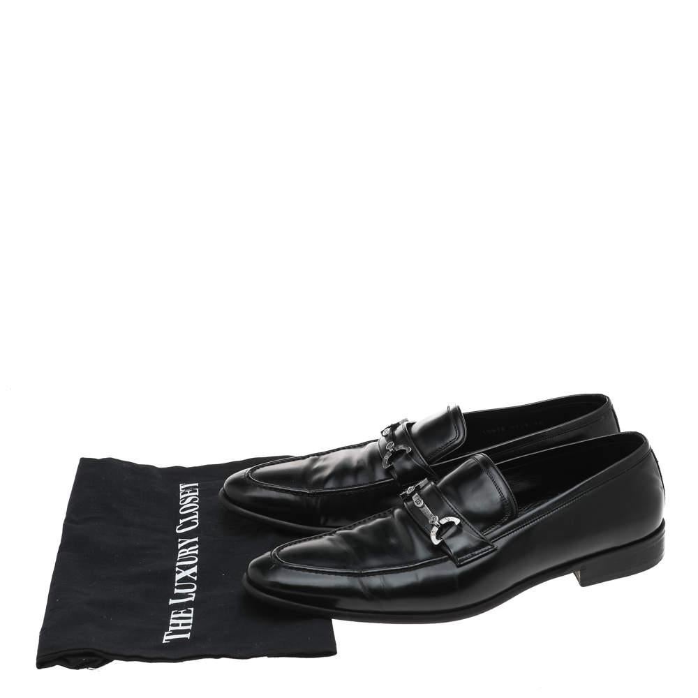 Dolce & Gabbana Black Leather Slip On Loafers Size 44 For Sale 4