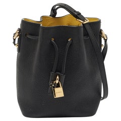 Dolce & Gabbana Black Leather Small Claudia Drawstring Bucket Bag
