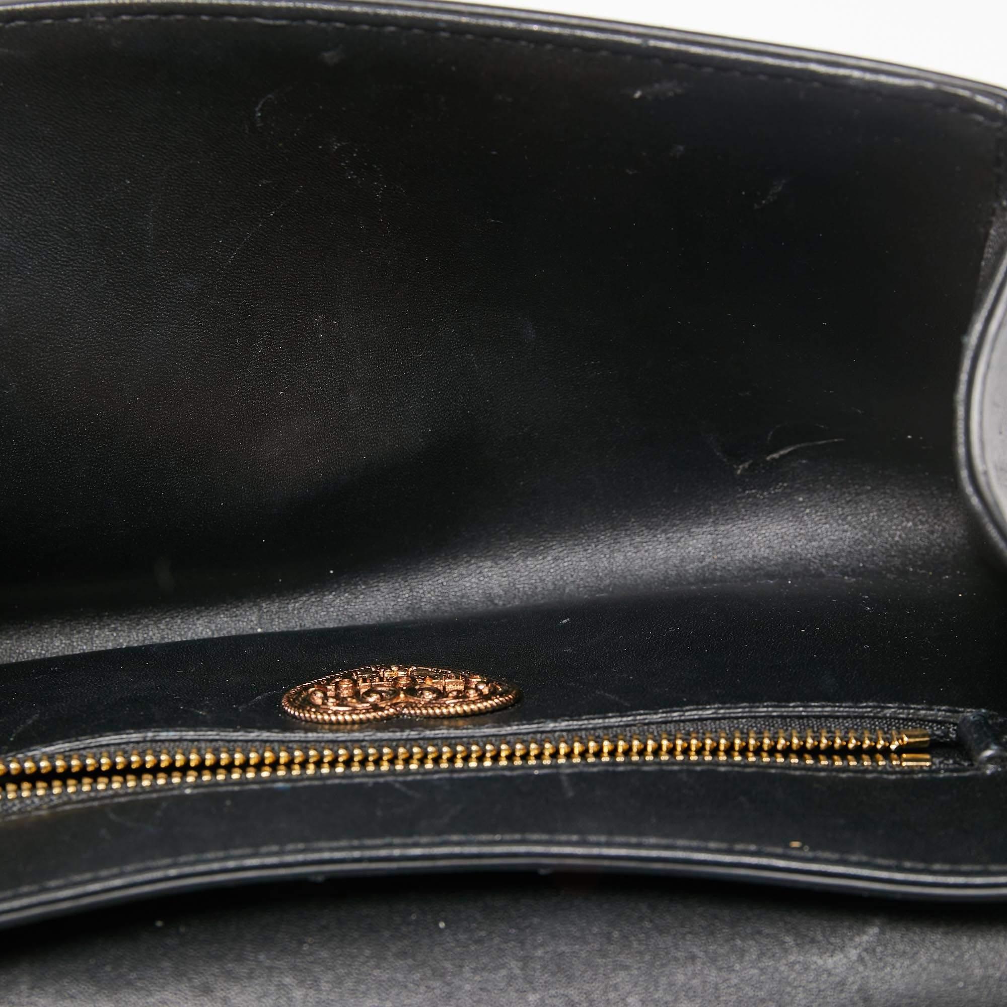 Dolce & Gabbana Black Leather Small Devotion Chain Shoulder Bag 9