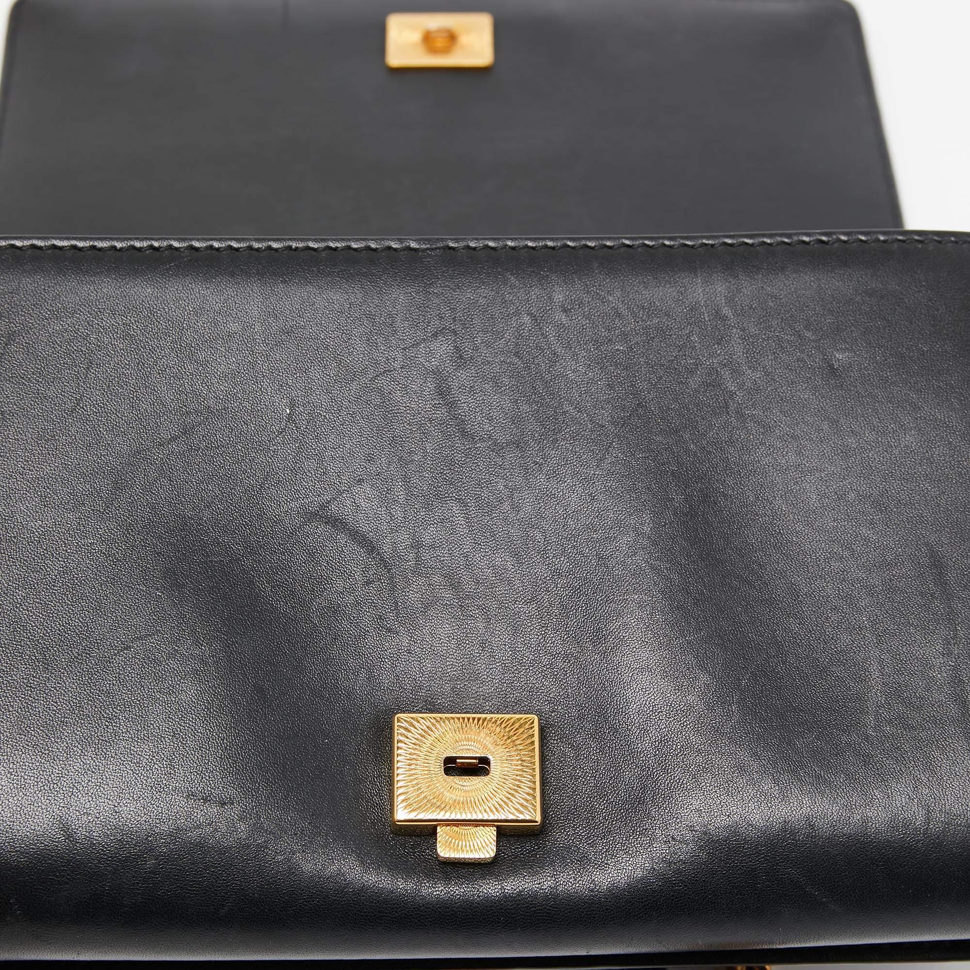 Dolce & Gabbana Black Leather Small Devotion Chain Shoulder Bag 2