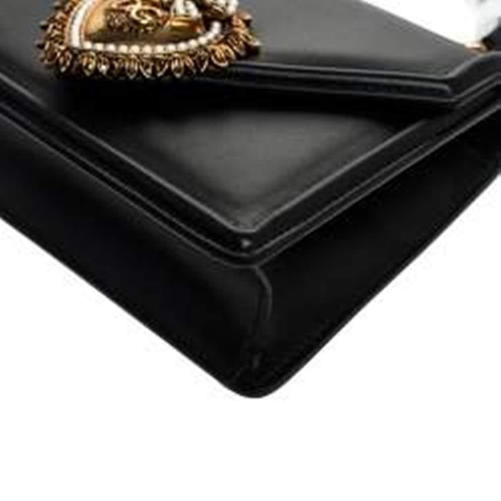 Dolce & Gabbana Black Leather Small Devotion Top Handle Bag 5