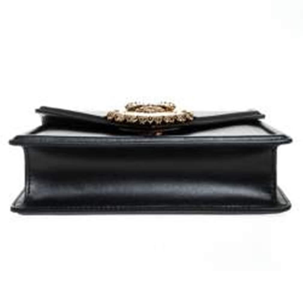 Women's Dolce & Gabbana Black Leather Small Devotion Top Handle Bag