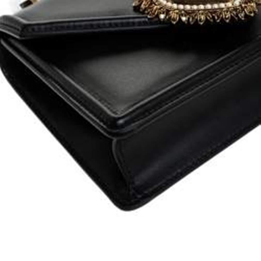 Dolce & Gabbana Black Leather Small Devotion Top Handle Bag 4