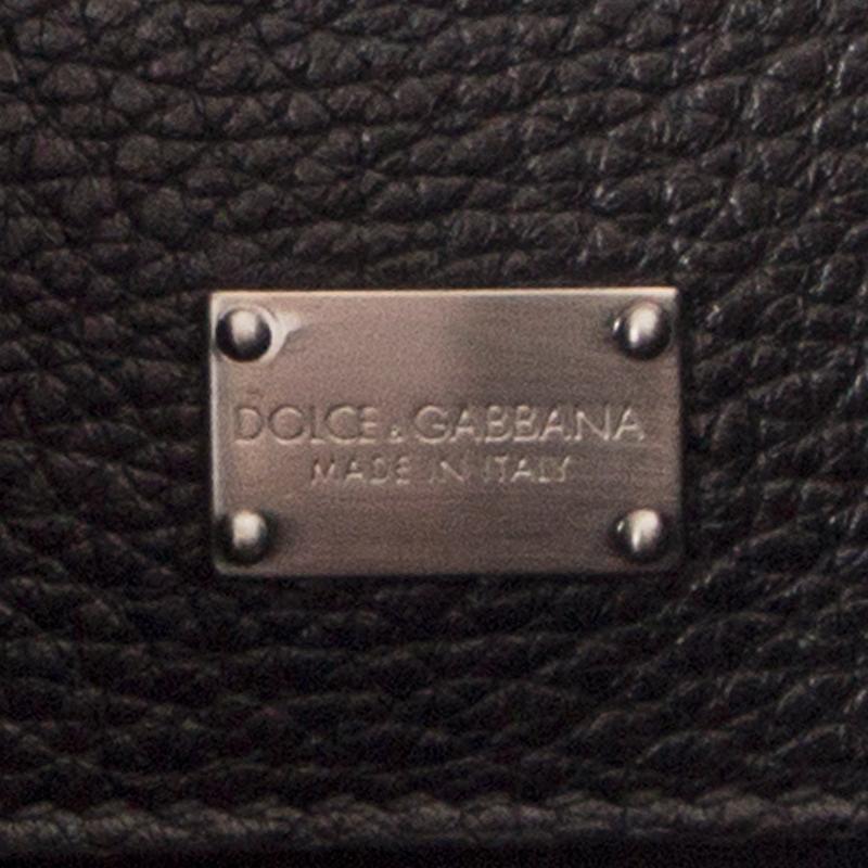 DOLCE & GABBANA schwarzes Leder STUDDED MONICA MEDIUM Tasche 3