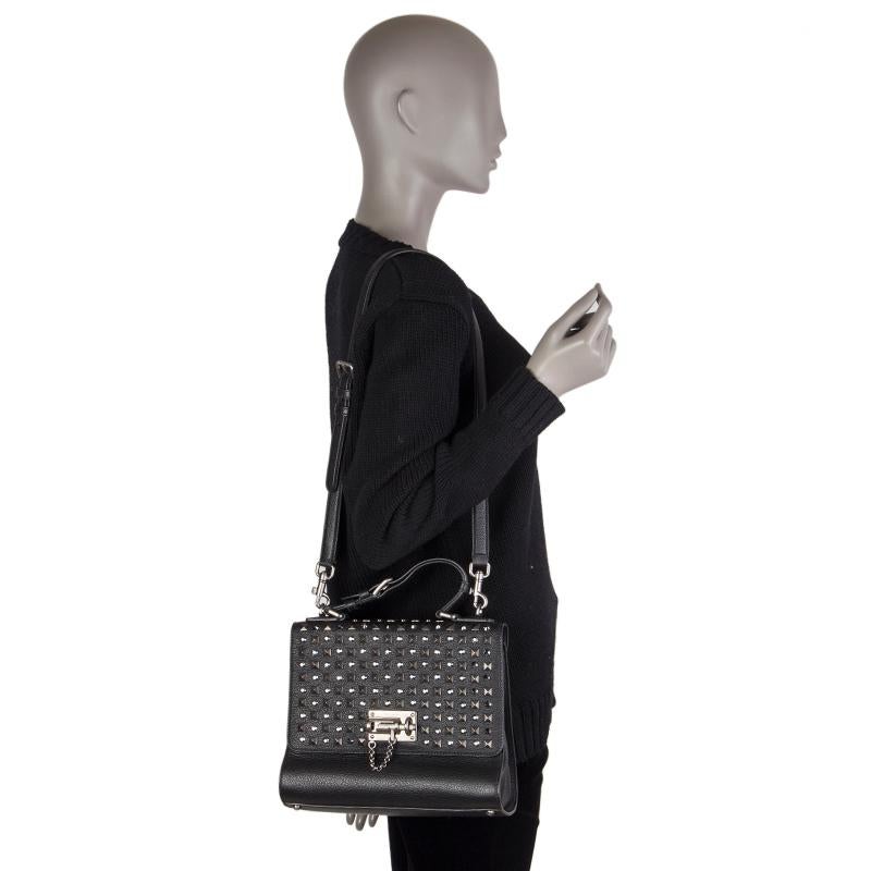 DOLCE & GABBANA schwarzes Leder STUDDED MONICA MEDIUM Tasche 4
