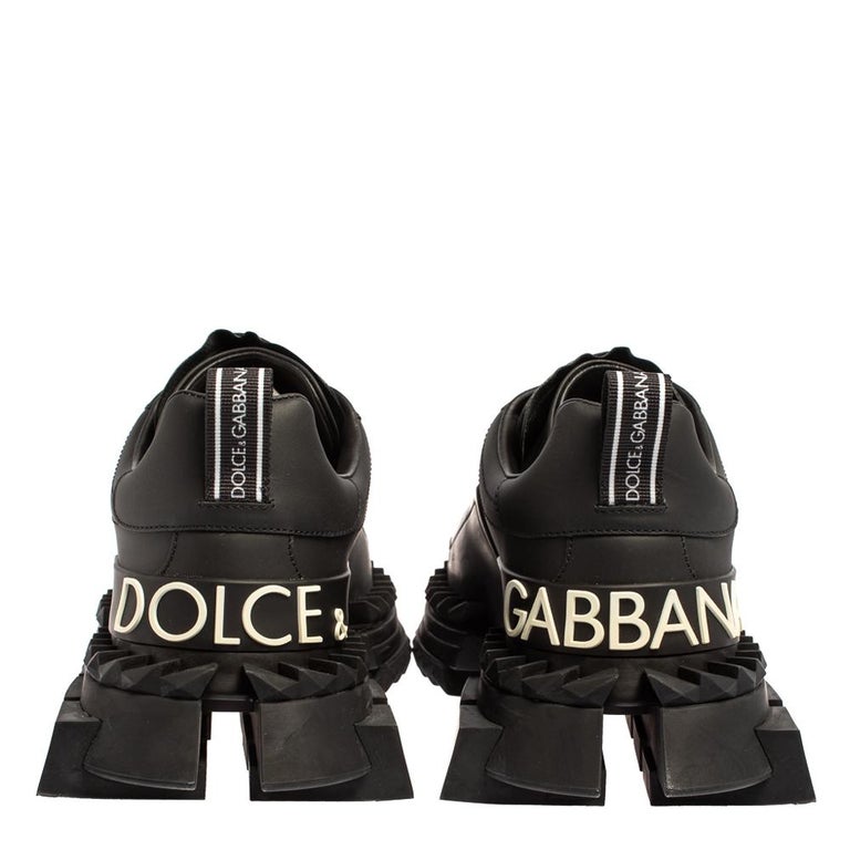 Dolce and Gabbana Baskets basses Super Queen en cuir noir Taille 41 sur  1stDibs