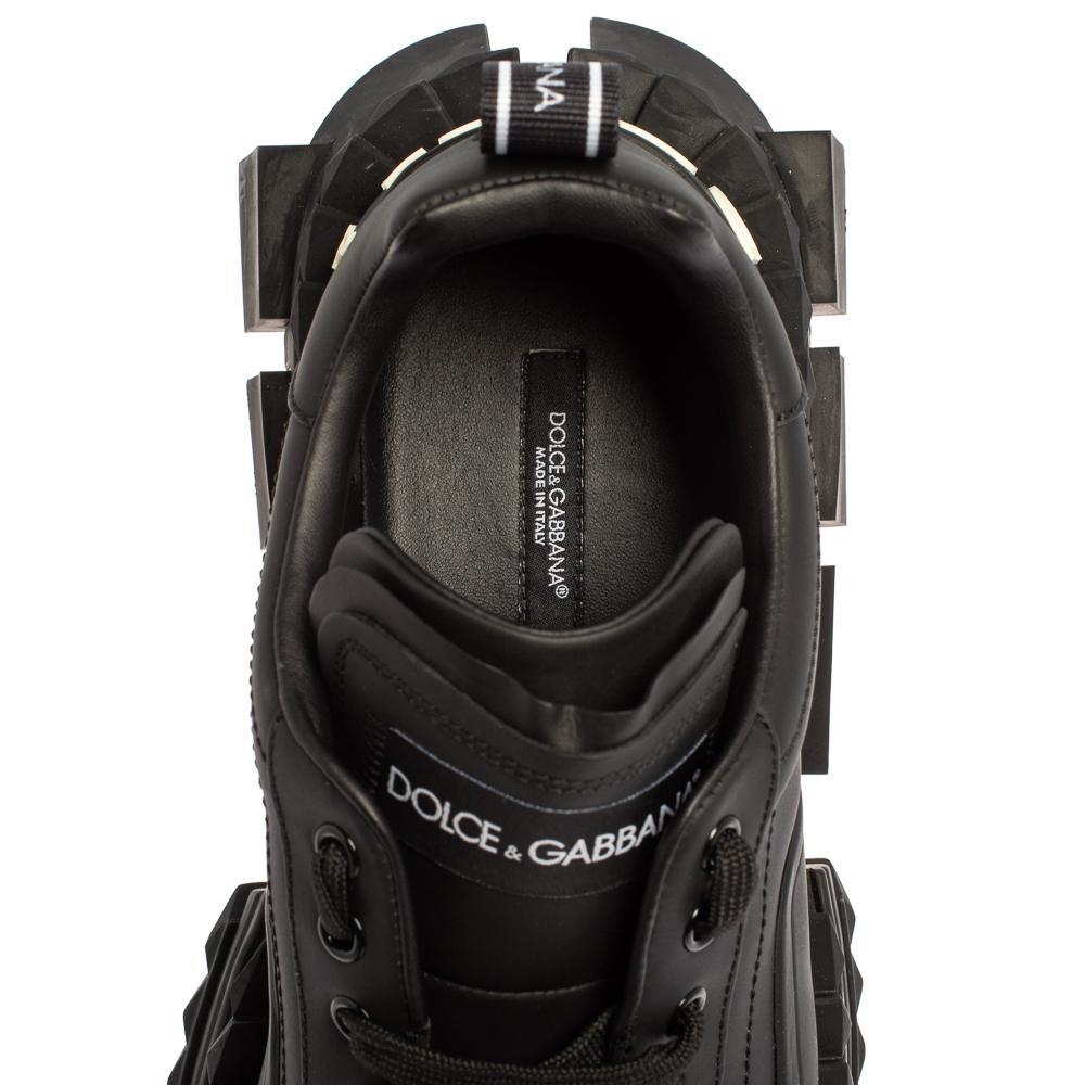 Dolce & Gabbana Schwarz Leder Super Queen Low Top Sneakers Größe 41 3