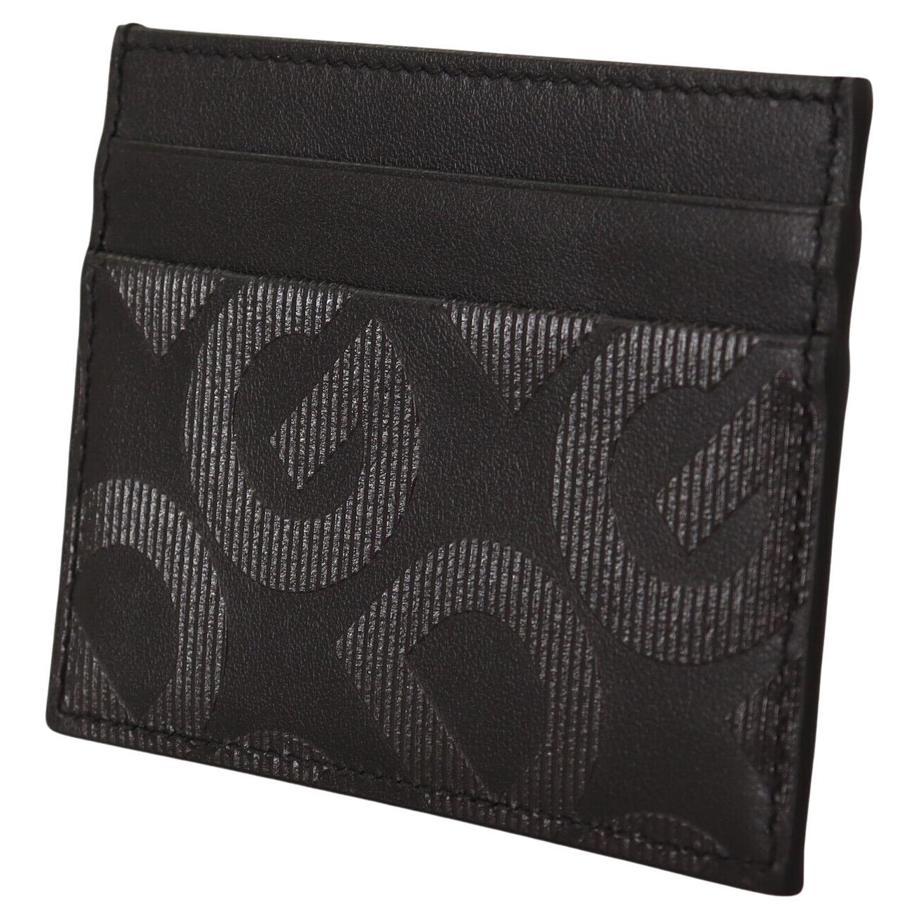 Dolce & Gabbana Black Leather Wallet Cardholder Men Purse with DG Logo For Sale
