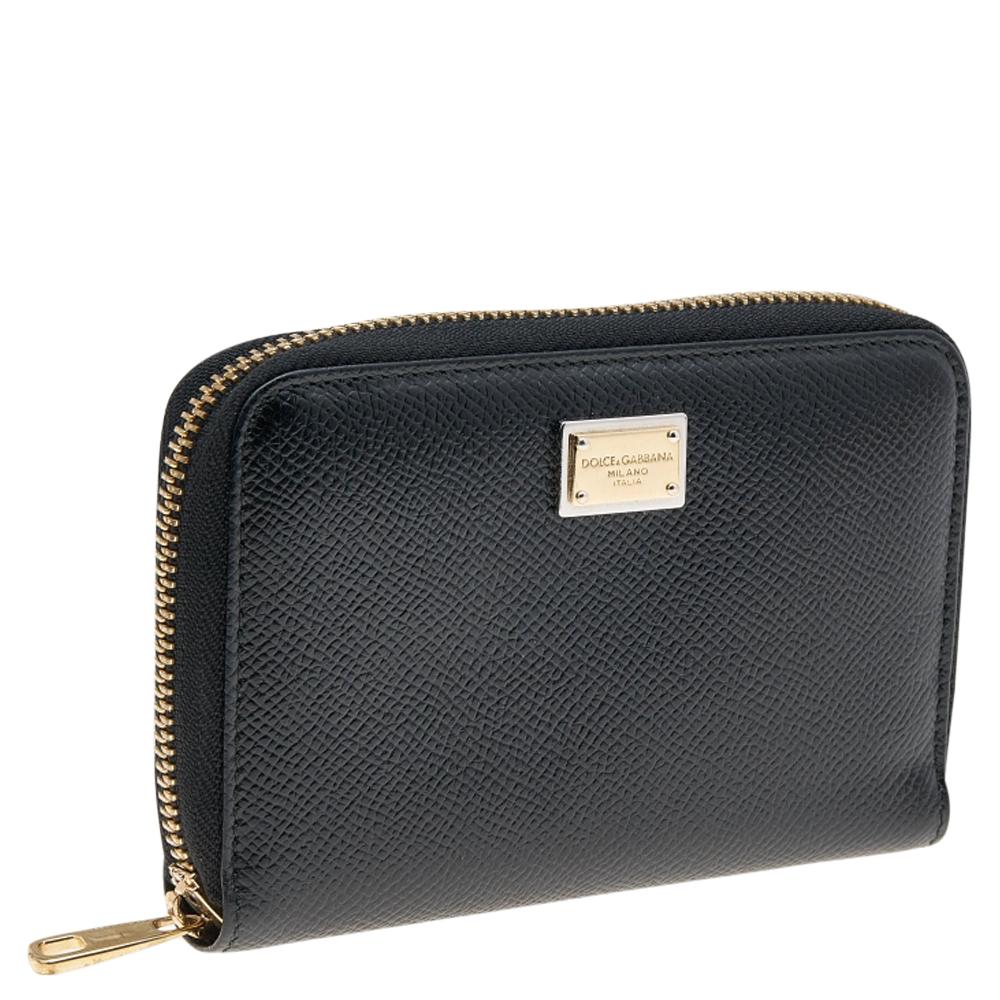 Dolce & Gabbana Black Leather Zip Around Wallet 8