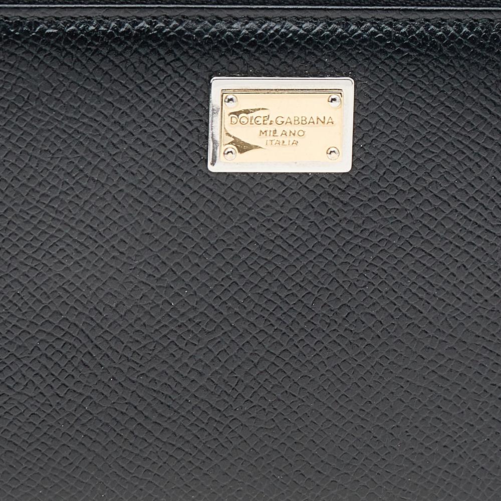 Women's Dolce & Gabbana Black Leather Zip Around Wallet
