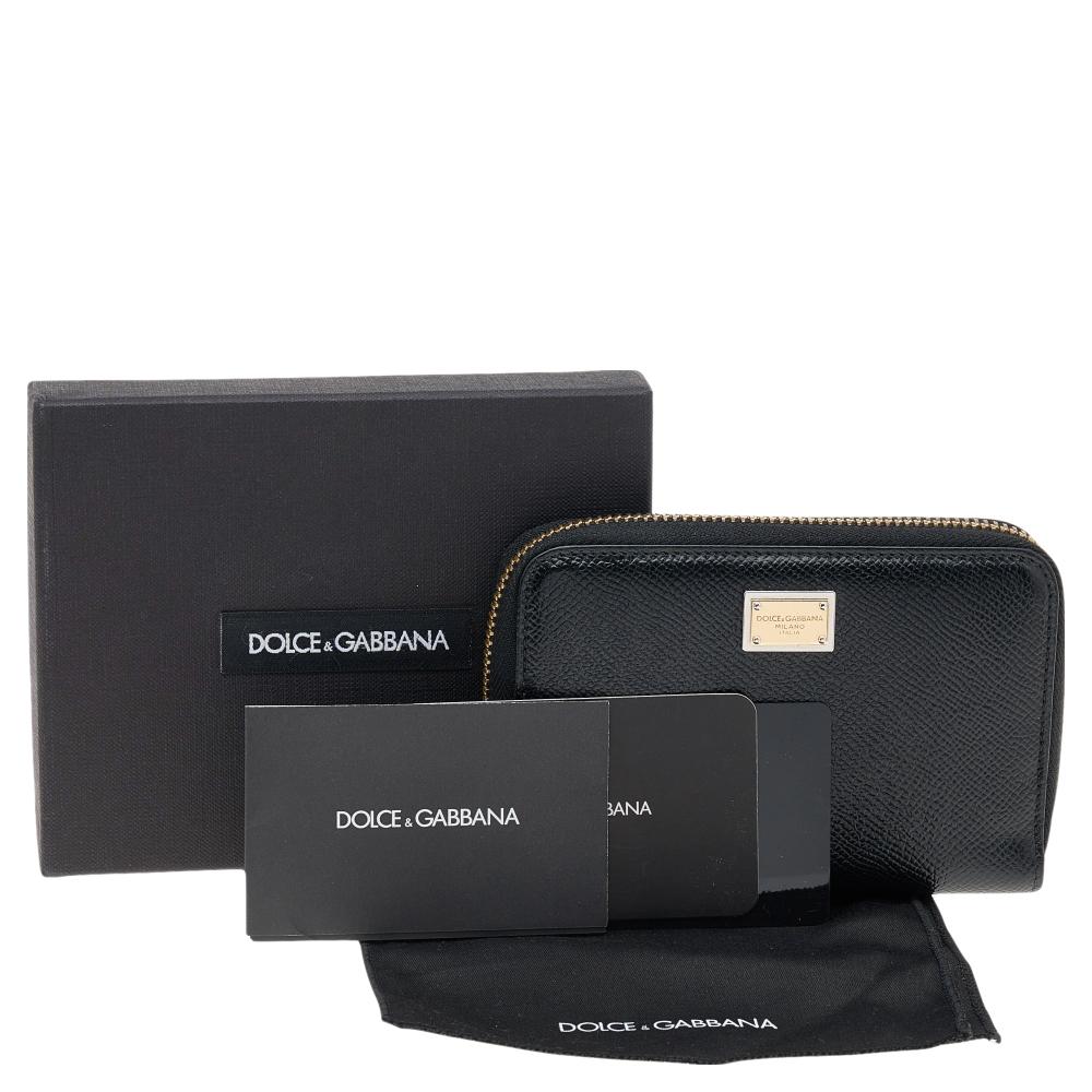 Dolce & Gabbana Black Leather Zip Around Wallet 2