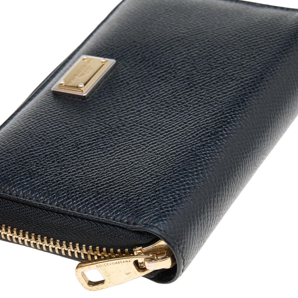 Dolce & Gabbana Black Leather Zip Around Wallet 5