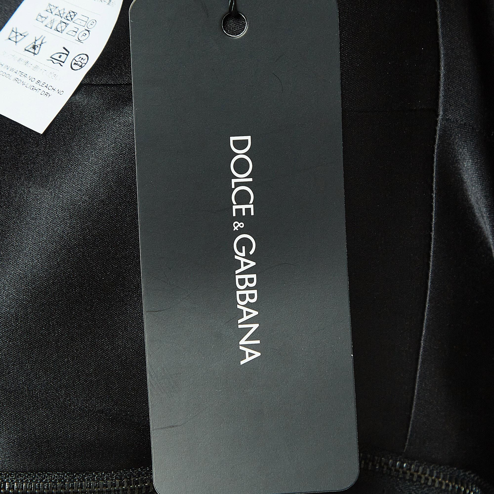 Dolce & Gabbana Black Lemon Print Satin Silk Draped Sleeveless Mini Dress S 2