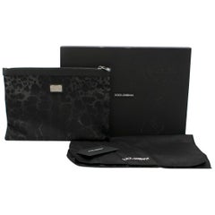 Dolce & Gabbana Black Leopard Print Pouch One size