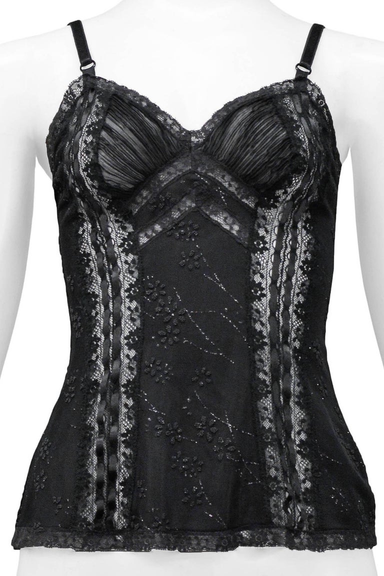 Dolce & Gabbana Black Silk Lace Babydoll Lingerie Top
