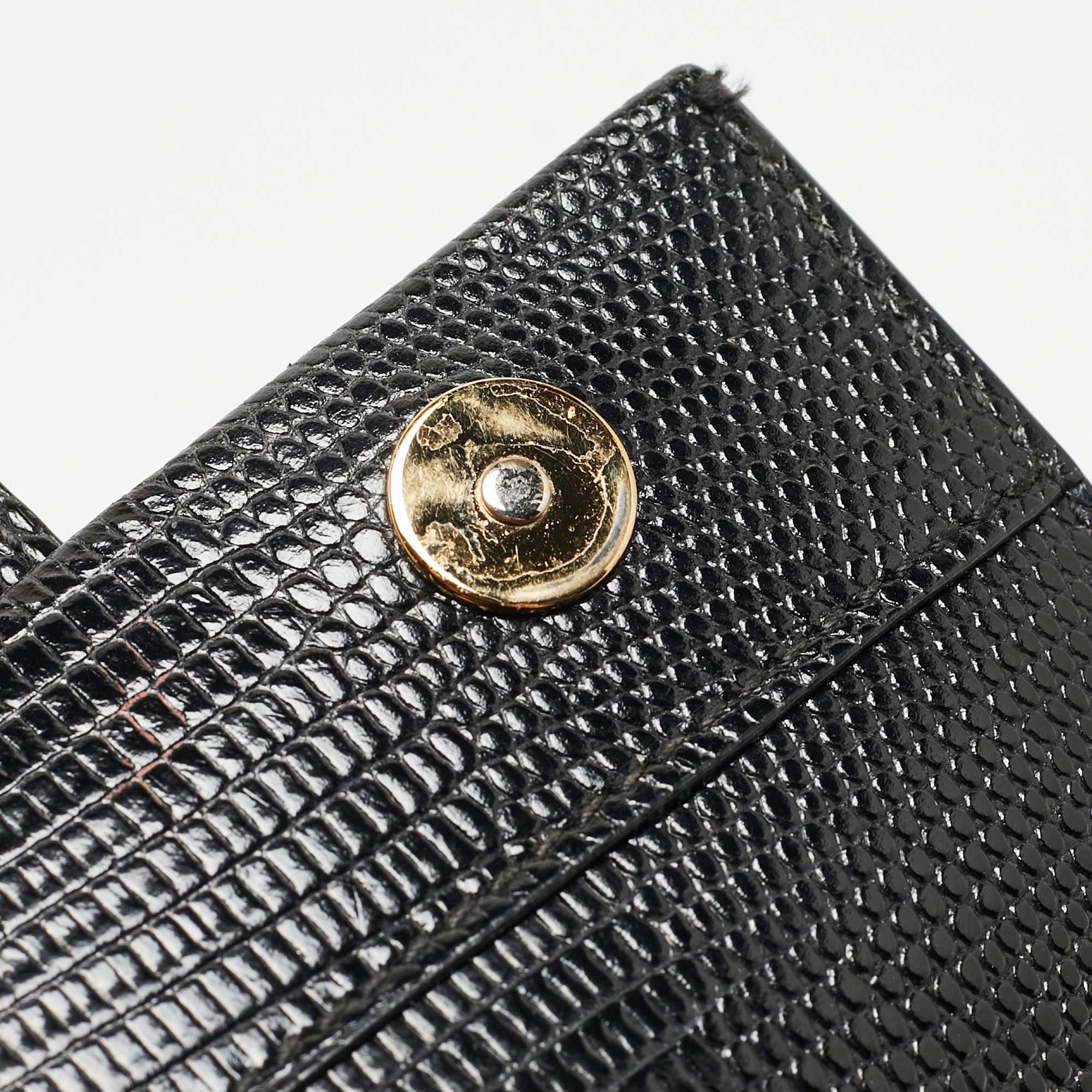 Dolce & Gabbana Black Lizard Embossed Leather Mini DG Millennials Crossbody Bag 12