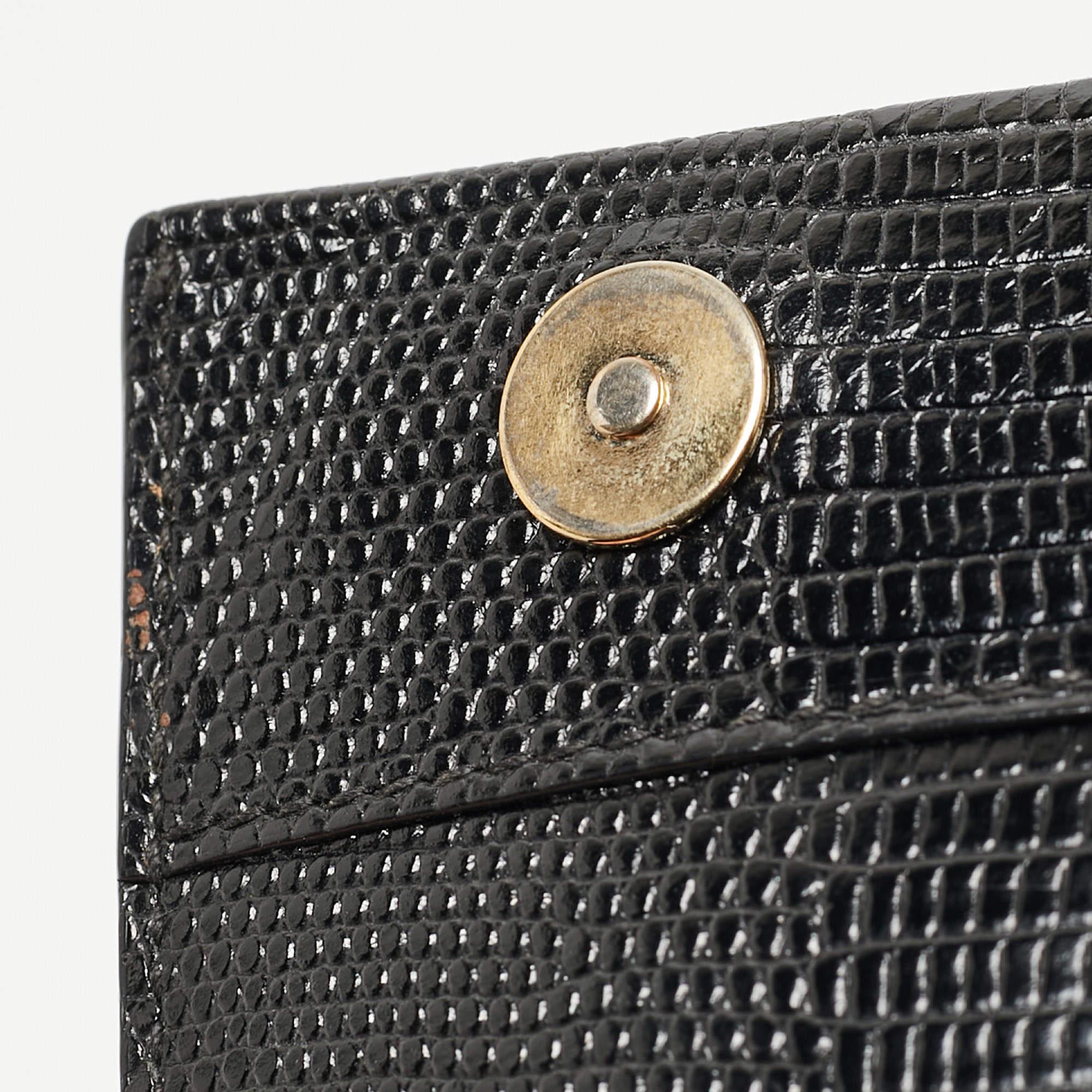 Dolce & Gabbana Black Lizard Embossed Leather Mini DG Millennials Crossbody Bag 16