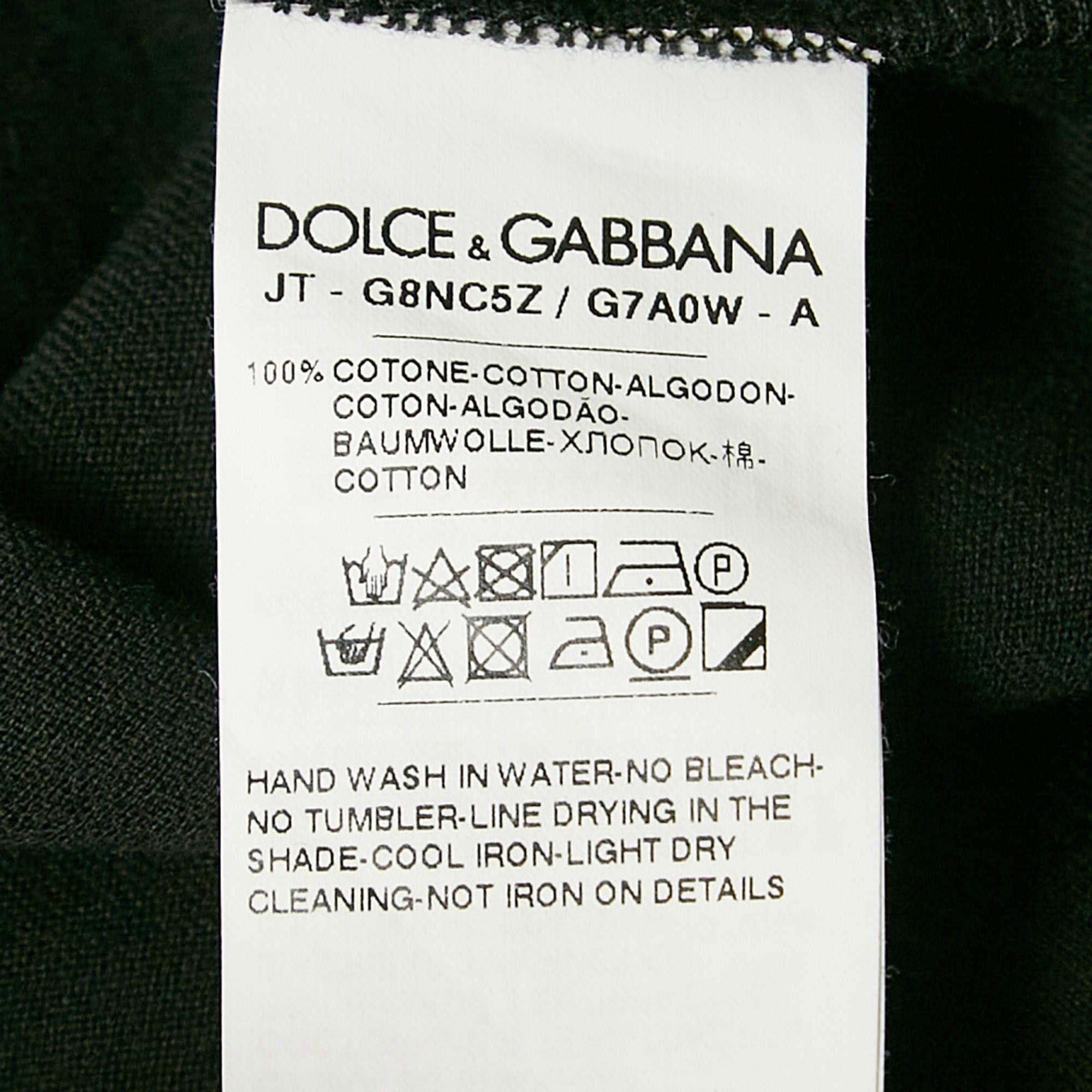 Dolce & Gabbana Black Logo Jewel Cotton Jersey T-Shirt XS 1
