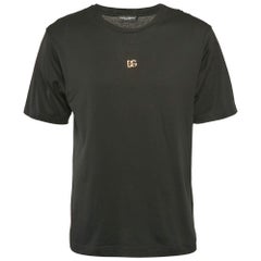 Dolce 
Gabbana Schwarzes Logo Jewel Baumwoll-Jersey T-Shirt XS