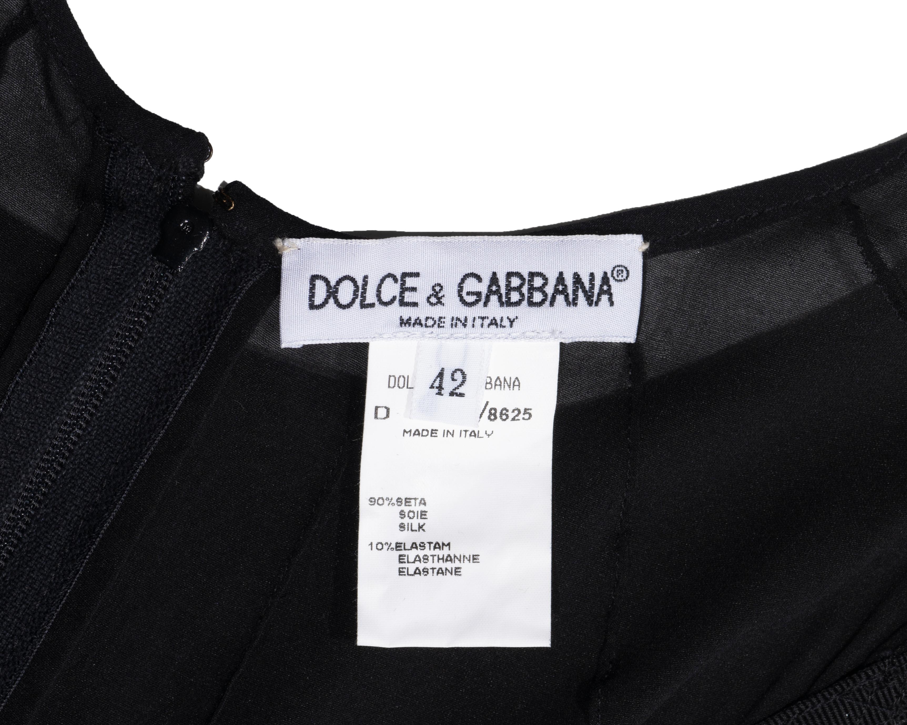 Dolce & Gabbana black long-sleeve corset and maxi skirt ensemble, fw 1997 For Sale 3