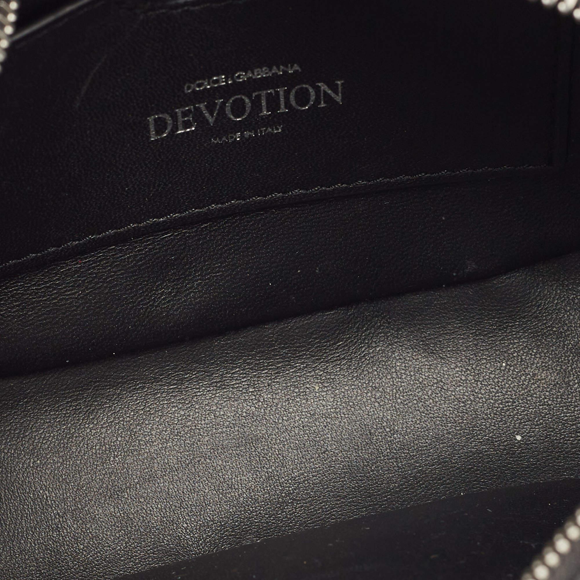 Dolce & Gabbana Black Matelasse Leather Devotion Camera Crossbody Bag 6