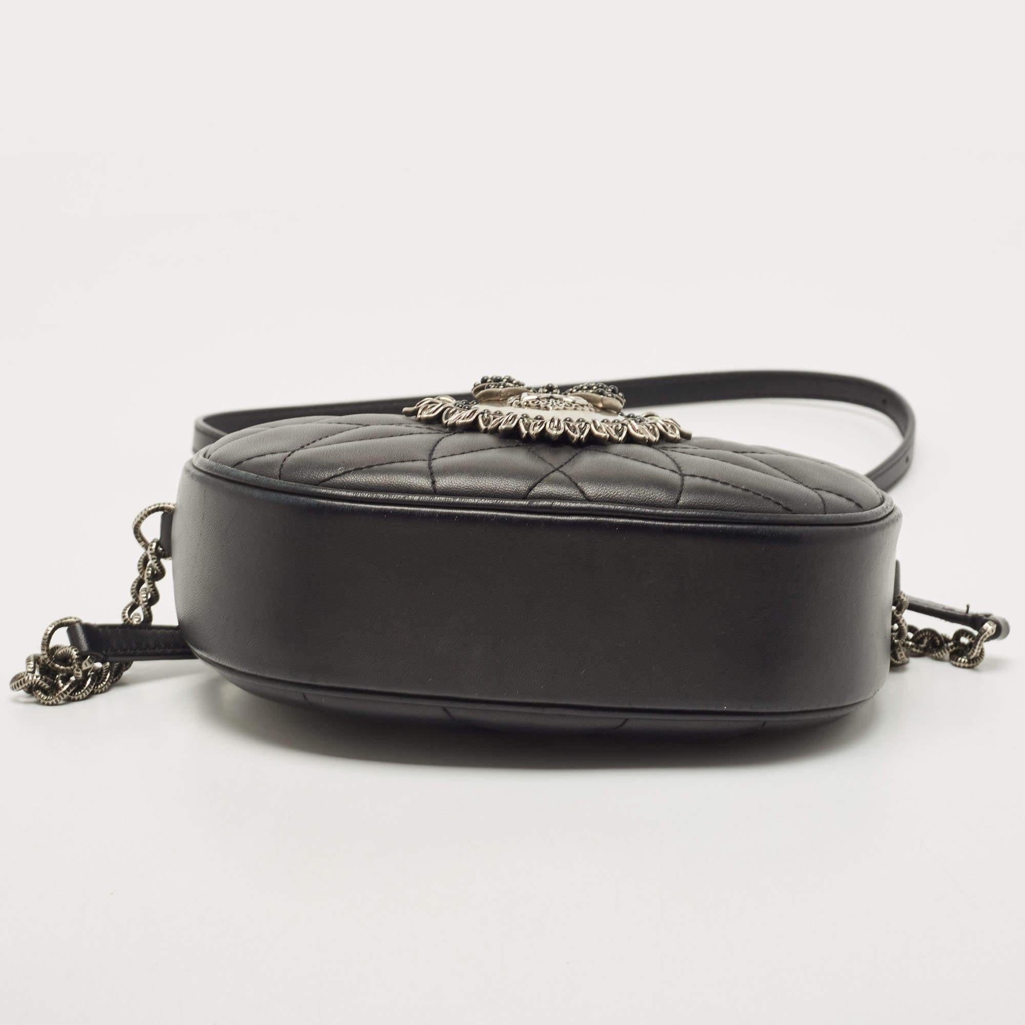Dolce & Gabbana Black Matelasse Leather Devotion Camera Crossbody Bag 1