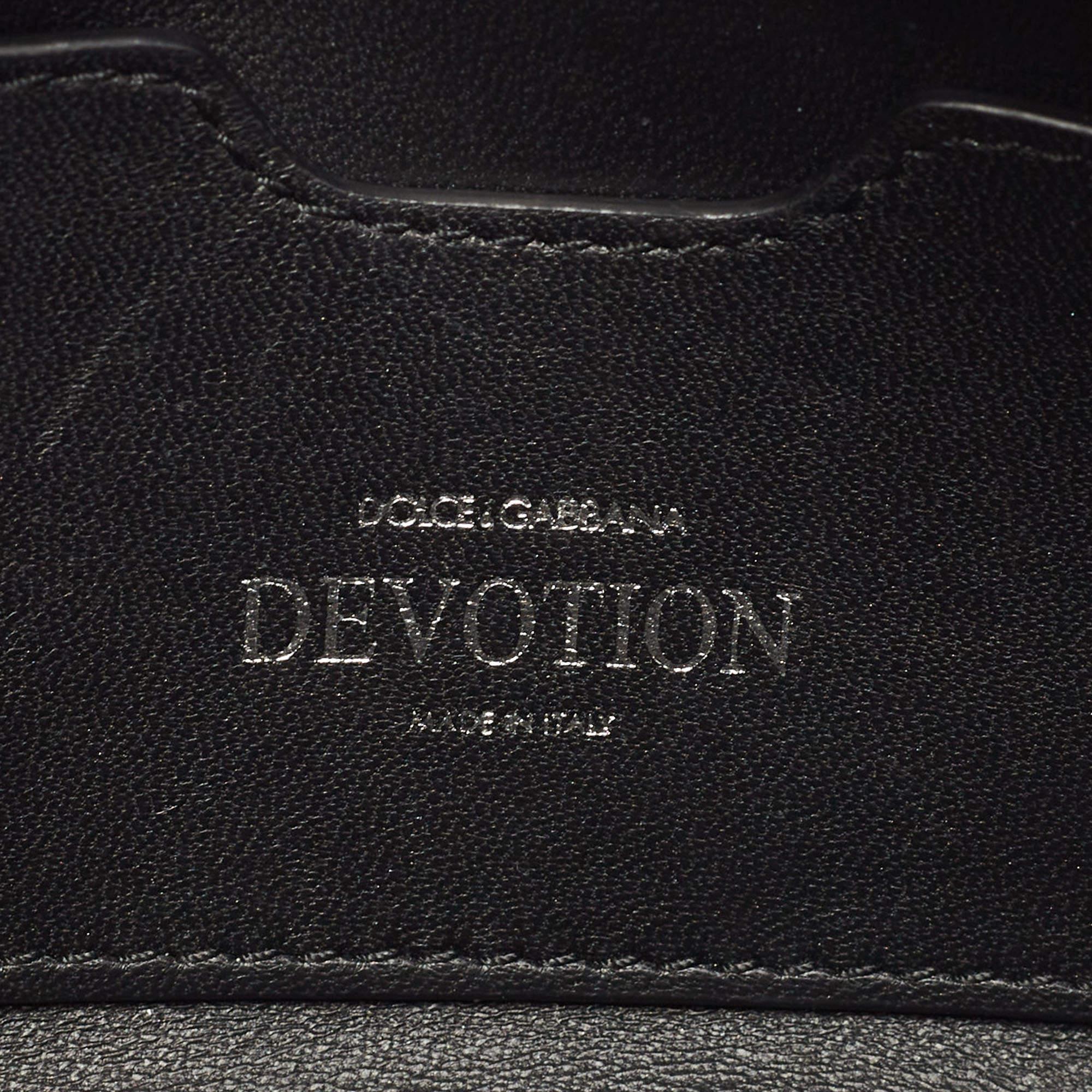 Dolce & Gabbana Black Matelasse Leather Devotion Camera Crossbody Bag 3