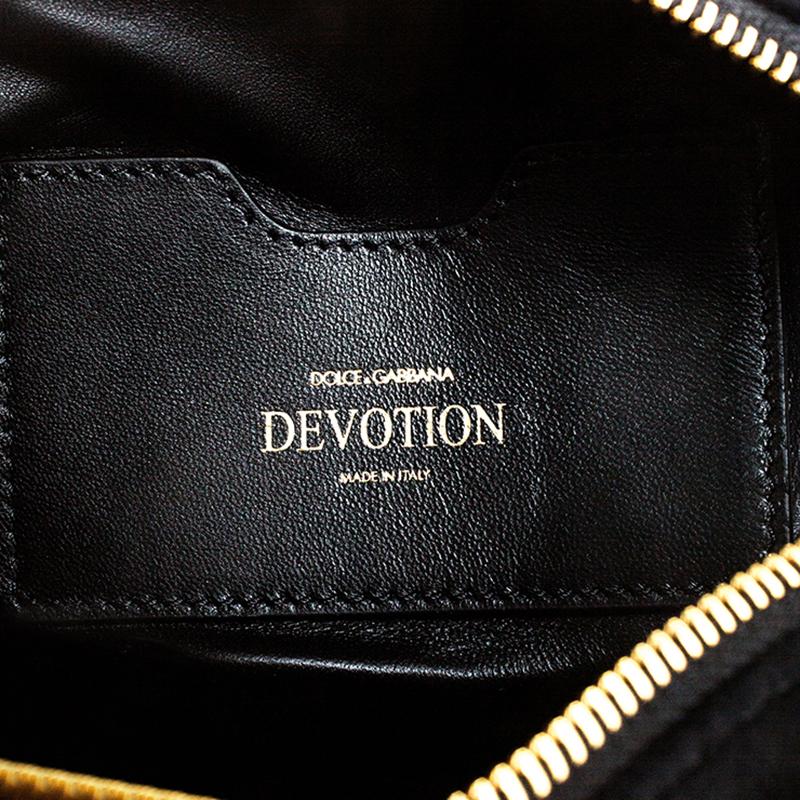 Dolce & Gabbana Black Matelasse Velvet Devotion Camera Crossbody Bag 4