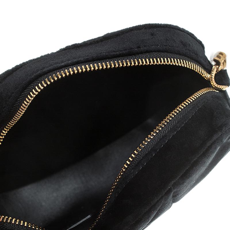 Dolce & Gabbana Black Matelasse Velvet Devotion Camera Crossbody Bag 5