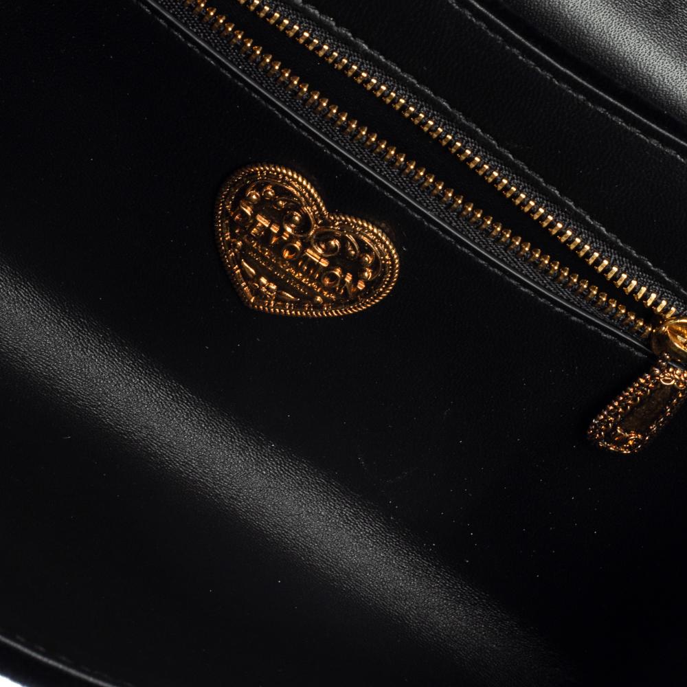 Dolce & Gabbana Black Matelasse Velvet Devotion Chain Shoulder Bag 6