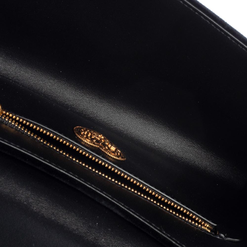 Dolce & Gabbana Black Matelasse Velvet Devotion Chain Shoulder Bag 4