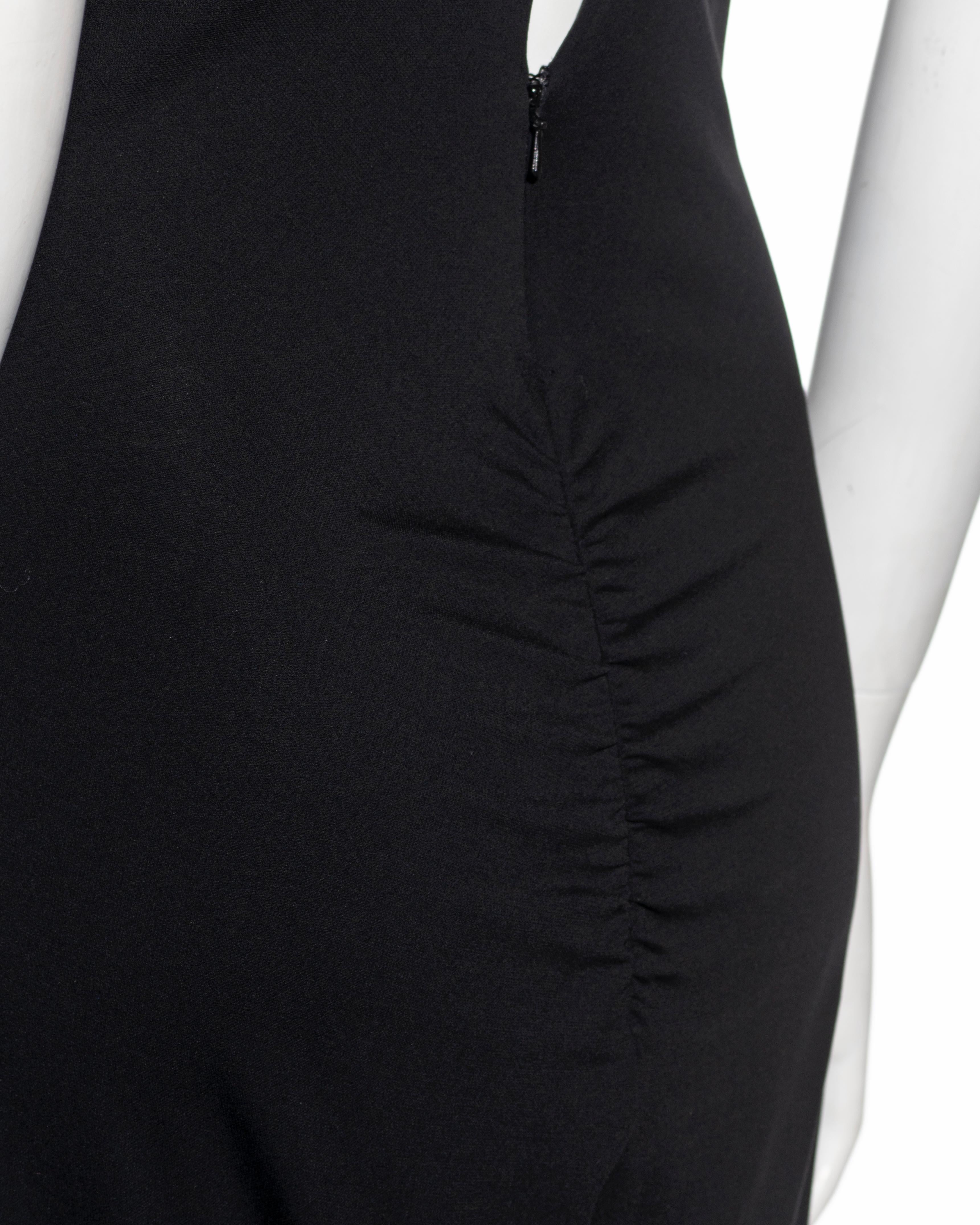 Dolce & Gabbana black maxi dress with crystal choker necklace, ss 2001 For Sale 2
