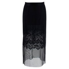 Dolce & Gabbana Black Mesh and Lace Pencil Skirt