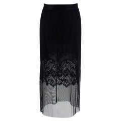 Dolce & Gabbana Schwarzer Bleistiftrock aus Mesh und Spitze